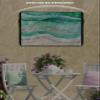 Lsrtoss Outdoor TV Cover 40-43 Inch Weatherproof, Green Coastal Outdoor TV Enclosure with Zipper & Roll Up Front Flap, Summer Beach Nautical Abstract Art Waterproof TV Covers for Outside TV view 3