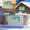 Lsrtoss Outdoor TV Cover 40-43 Inch Weatherproof, Green Coastal Outdoor TV Enclosure with Zipper & Roll Up Front Flap, Summer Beach Nautical Abstract Art Waterproof TV Covers for Outside TV view 4