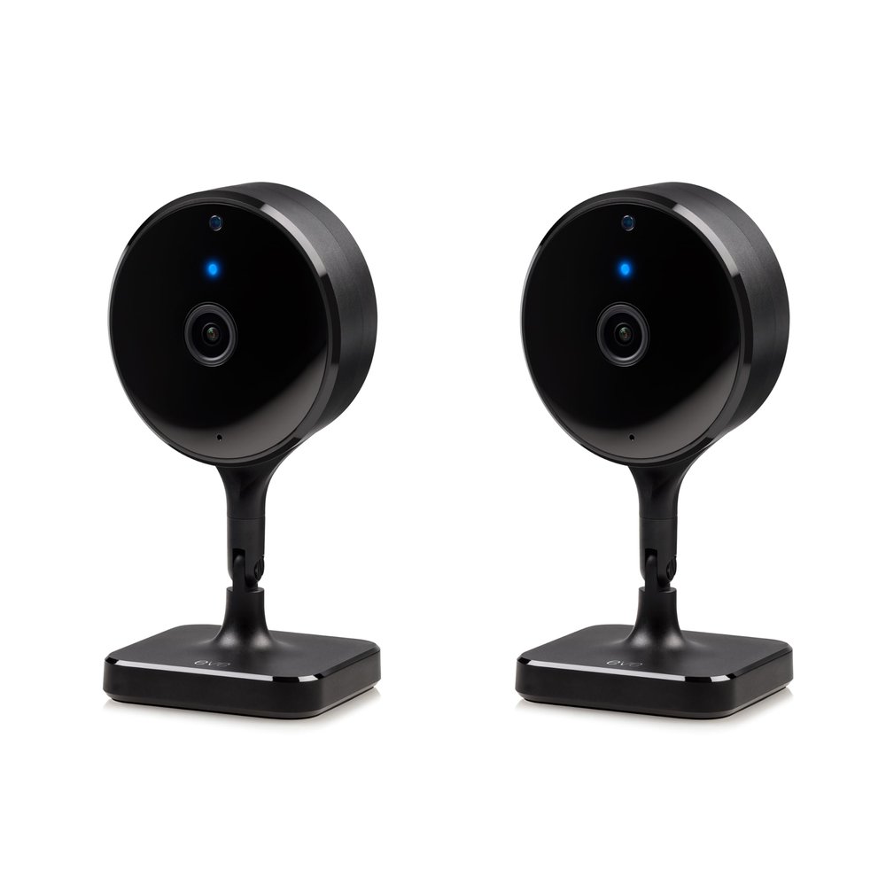 Eve Cam (2 Pack, Apple Home) Smart Indoor Camera, 1080p Resolution, Wi-Fi, 100% Privacy, HomeKit Secure Video, iPhone Notifications, Microphone and Speaker, Night Vision, Flexible Installation