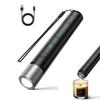 HUZHUAN Flashlight Alarm Lighter, Rechargeable 3-in-1 Flashlight with Arc Lighter and Door Alarm for Emergency, Adventure, Camping(Black) view 1