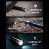 HUZHUAN Flashlight Alarm Lighter, Rechargeable 3-in-1 Flashlight with Arc Lighter and Door Alarm for Emergency, Adventure, Camping(Black) view 2