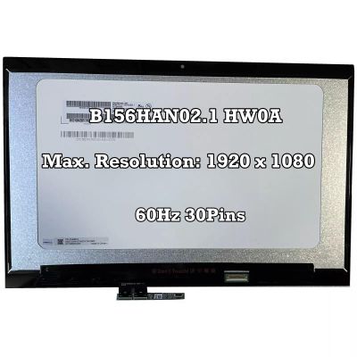 B156HAN02.1 HW0A LCD Touch Screen Digitizer Assembly for Lenovo Flex 5-15 5-1570 5 1570 FHD 19201080 30Pins 60Hz