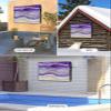Lsrtoss Outdoor TV Cover 60-65 Inch Weatherproof, Purple Coastal Outdoor TV Enclosure with Zipper & Roll Up Front Flap, Summer Beach Nautical Abstract Art Waterproof TV Covers for Outside TV view 4