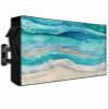 Lsrtoss Outdoor TV Cover 40-43 Inch Weatherproof, Teal Coastal Outdoor TV Enclosure with Zipper & Roll Up Front Flap, Summer Beach Nautical Abstract Art Waterproof TV Covers for Outside Flat Screen TV view 1