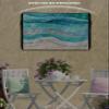 Lsrtoss Outdoor TV Cover 40-43 Inch Weatherproof, Teal Coastal Outdoor TV Enclosure with Zipper & Roll Up Front Flap, Summer Beach Nautical Abstract Art Waterproof TV Covers for Outside Flat Screen TV view 3