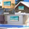Lsrtoss Outdoor TV Cover 40-43 Inch Weatherproof, Teal Coastal Outdoor TV Enclosure with Zipper & Roll Up Front Flap, Summer Beach Nautical Abstract Art Waterproof TV Covers for Outside Flat Screen TV view 4