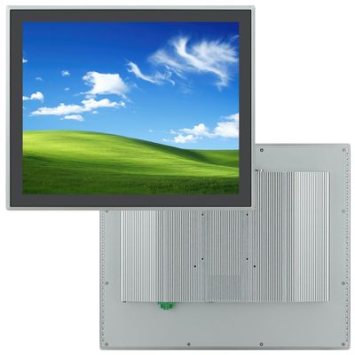 TouchWo 19 inch Capacitive Multi-Touchscreen Industrial Embedded Win-10 PC Monitor, IP65 Screen with 10 Points Touch Display, i3+RAM 4G+128G SSD, Integrated Phoenix2pin, HD-MI-Out & USB Ports