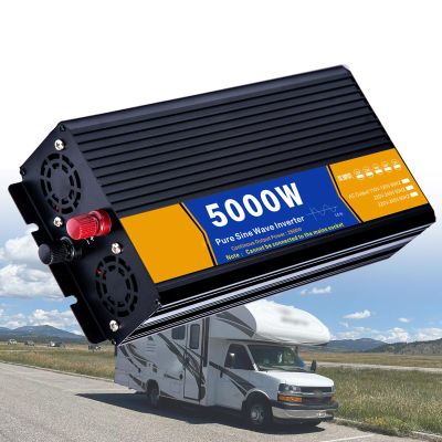 VNATWGOO 5000W Pure Sine Wave Inverter 12v 24v 48v 60v 72v DC to 110V 220V AC Converter,5000 Ws Car Power Inverter for Home,Camping, RV, Truck, Vehicles,72v