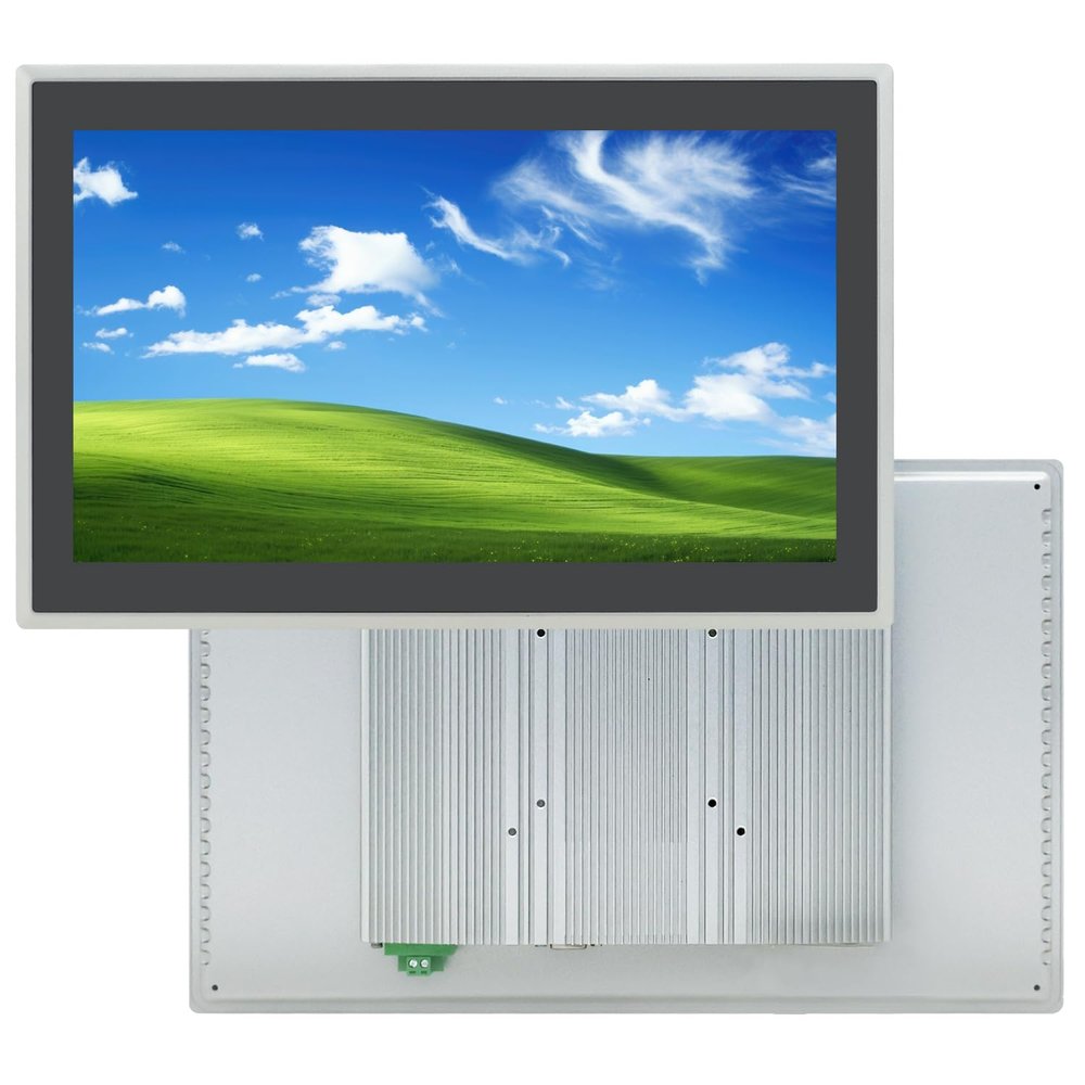 TouchWo 15.6 inch Capacitive Multi-Touchscreen Industrial Embedded Win-10 PC Monitor, IP65 Screen with 10 Points Touch Display, i3+RAM 4G+128G SSD, Integrated Phoenix2pin, HD-MI-Out & USB Ports
