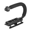 Adjustable Camera Handheld Stabilizer with 3 Hot Shoe Mounts Foldable UShaped IP for Video Action, Sport Cameras ABS Sponge Truction view 2