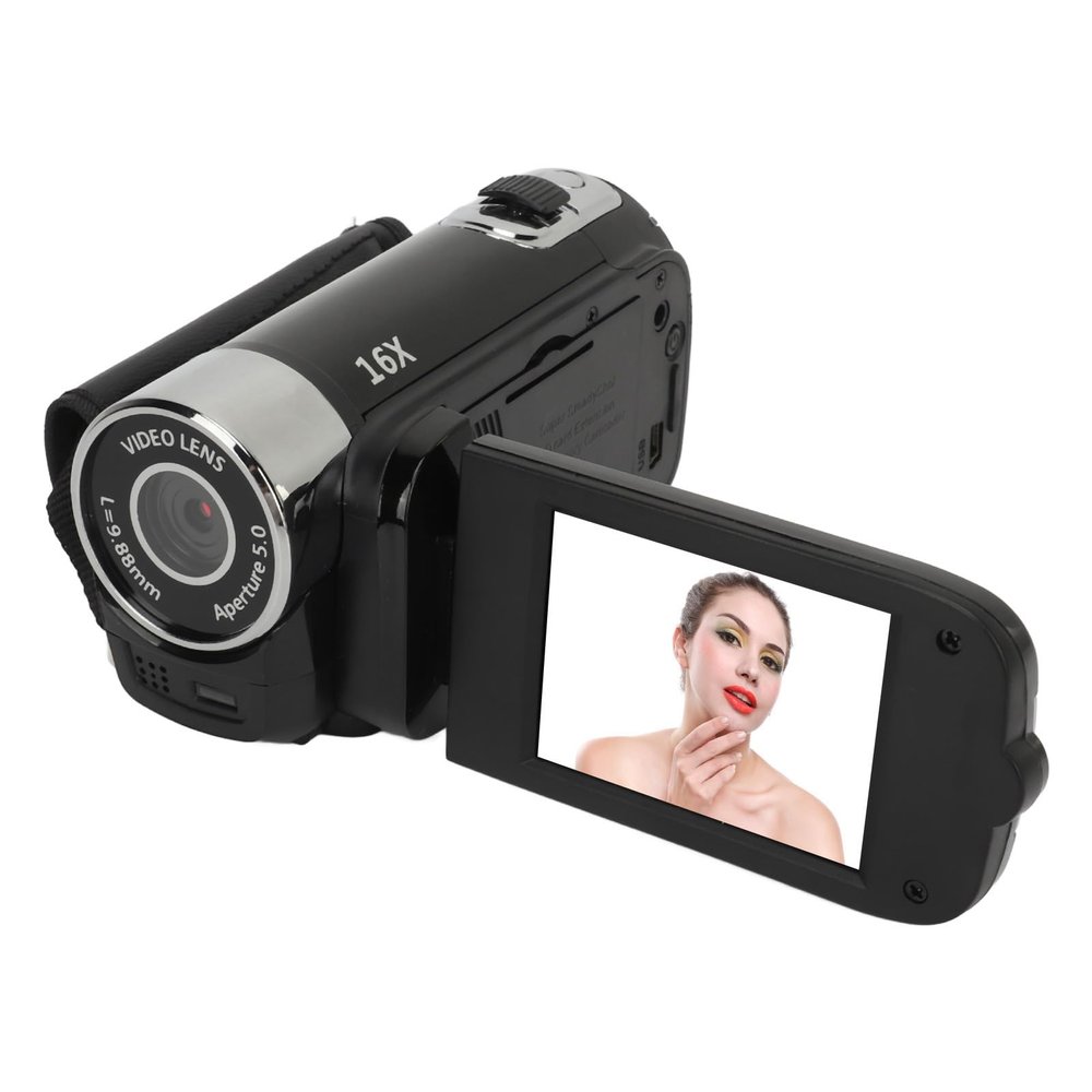 Bewinner D90 Digital Video Camera - 1080P 16MP Handheld Video Camcorder 16x Digital Zoom Video Camera with 2.7in TFT Rotatable Screen, HD Video Recorder Camera with Fill Light (Black)