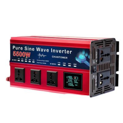 JDOUNFMO 5500W 5000W Pure Sine Wave Inverter DC 12v/24v/48v/60v/72v to AC 110v/220v Voltage Converter Car Solar Power Inverter(5500W,48V_110V 60HZ)