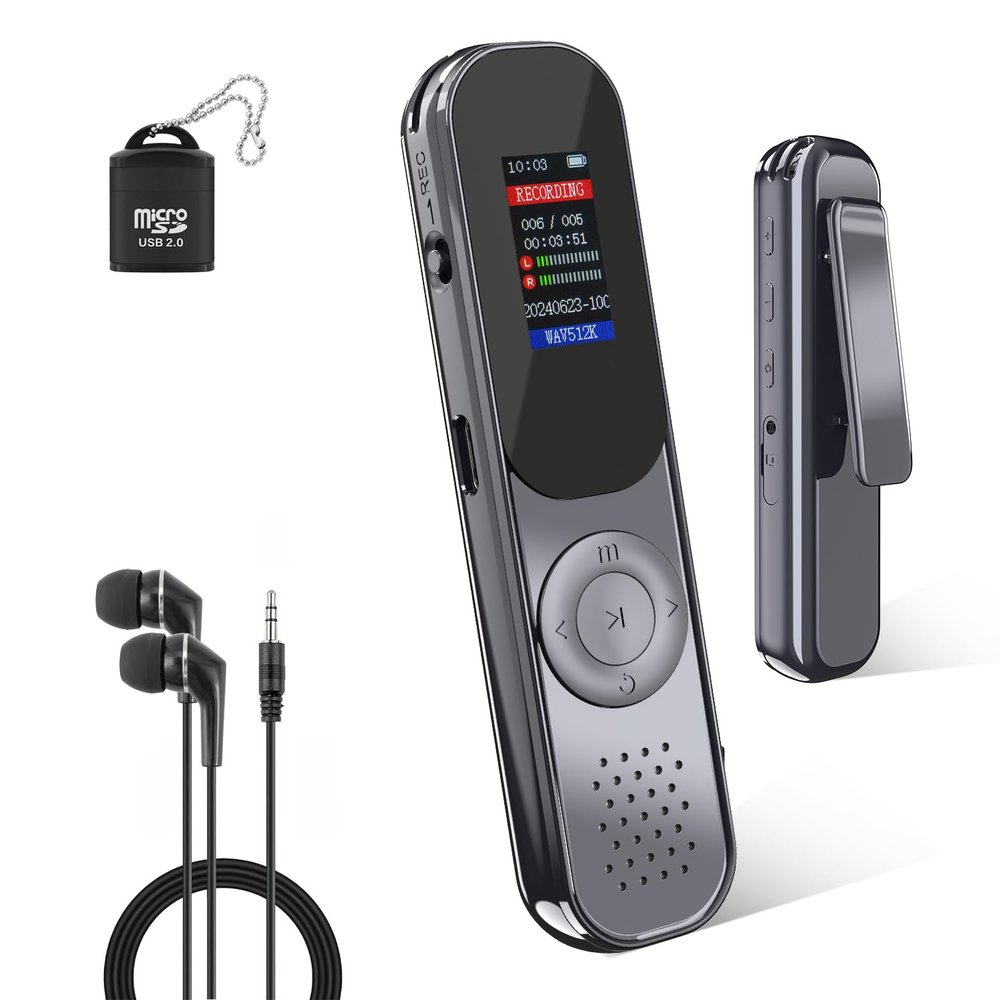 32GB Portable Digital Voice Recorder with Playback, 2280 Hours of Extended Use Recording Device, Noise Reducing Sound Recorder, A-B Playback for Presentation Meetings/Classrooms/Interviews/Passwords