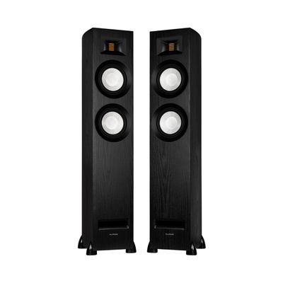 Fluance Ri91 Reference Stereo Powered Floorstanding Tower Speakers with High Performance AMT Tweeters, 2x6.5 Drivers, 150W Amplifier for Turntable, TV, PC - HDMI, Bluetooth, RCA & Sub Out (Black Ash)