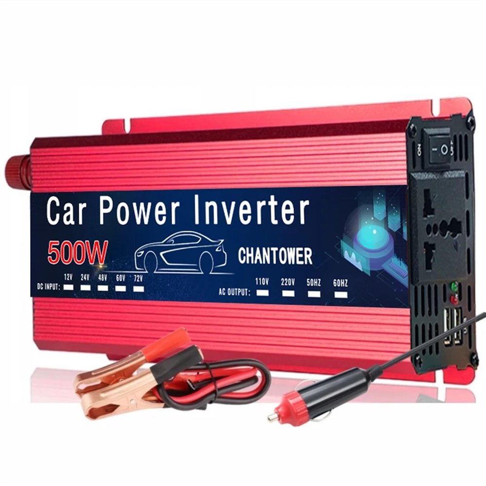 JZRYQJGJ Car Power Inverter 12V 220V Dual USB 500W 1500W 2000W Universal Socket Solar Inverter(500W)