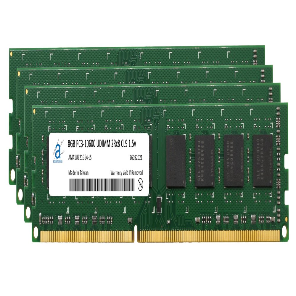 Adamanta 32GB (4x8GB) Compatible for Dell OptiPlex 9010, 7010, 3010, 990, 790, 390 (USFF/SFF/MT/DT) DDR3 1333Mhz PC3-10600 Non-ECC UDIMM 2Rx8 CL9 Desktop Memory RAM Upgrade SNPH7JD8C/8G