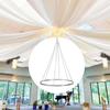 FUHSY Ceiling Drapes Hanging Kit Silver Metal Wedding Ceiling Drapes Hoop Chiffon Draping Kit Hanging Ring Canopy Drape for Weddings Ceremony Reception Decoration Outdoor Indoor view 1