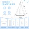 FUHSY Ceiling Drapes Hanging Kit Silver Metal Wedding Ceiling Drapes Hoop Chiffon Draping Kit Hanging Ring Canopy Drape for Weddings Ceremony Reception Decoration Outdoor Indoor view 3