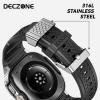 Deczone Band with Stainless Steel Case Cover Compatible with Samsung Galaxy Watch 8 Ultra 47mm (2025) / Samsung Galaxy Watch Ultra 7 47mm Bands (2024) Protective Case Cover for Men (Sliver & Gold) view 4