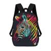 NWGHM Travel Backpack for Women Men 17 In Laptop Backpack Colorful Rainbow Zebra Computer Bag Lightweight Casual Daypack view 1