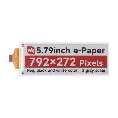 5.79inch E-Paper (B) Raw Display, E-Ink Display, 792x272, Red/Black/White, SPI Communication, Ideal for Orice Tags, Shelf Labels, Industrial Instruments..(5.79inch e-Paper (B))