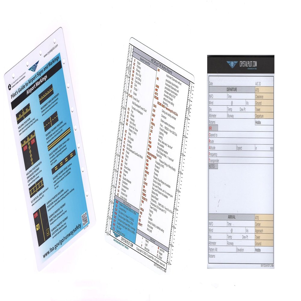 Airports Marking Cheat Sheet, Dry Erasable VFR-IFR Flight Board & VFR - IFR Planning Pack Bundle