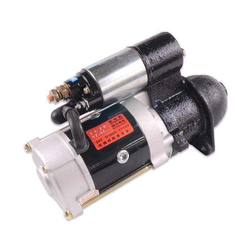 24V 4.5KW 9T Starter Motor 8970298633 QD1233F HM-C00009 Compatible with Kubota D1402 EX90 EX120-2 EX120-3 EX100 EX100-3 EX150 EX120-5 SH120 SK120 SK100 Excavator Engine