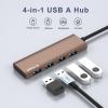 ANYPLUS USB Hub, USB 3.0 Hub Aluminum Alloy Ultra Slim USB Splitter, Portable 4 Port USB Extender, USB Hub for Laptop, PC, MacBook, iMac, Surface Pro, Mac Pro, Flash Drive, XPSBrown view 3