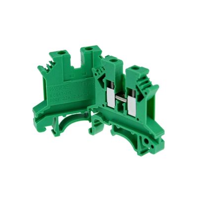 100pcs UK-2.5B Din Rail Terminal Block Wire Conductor Universal Connector Screw Connection Terminal Strip Block UK2.5B(Green)