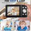 Unasi Digital Camera for Kids, HD 1080P Camera, 44MP Point and Shoot Digital Camera for Pictures with 32GB Card, 16X Zoom, Portable Small Point Shoot Camera Gift for Kid Student Children Teen (Black) view 4