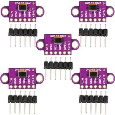 VL53L0X Time-of-Flight (ToF) Laser Ranging Sensor, 5PCS Breakout 940Nm -VL53L0XV2 Laser Flight Distance Measurement Sensor Module I2C IIC for Absolute Distance Measurement
