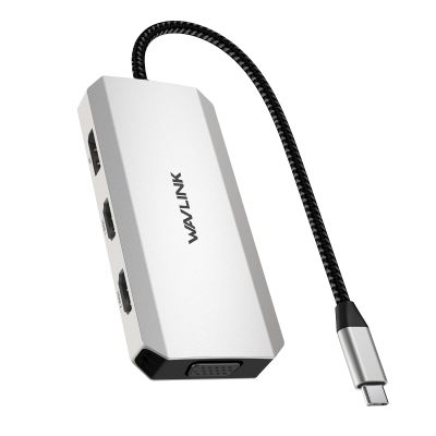 USB C to Dual HDMI Adapter 4K@60hz, 7-in-1 USB-C Laptop Docking Station with 2xHDMI 1xDisplayport VGA, USB Type C HDMI Splitter Extend 4 Display, 3xUSB 2.0, Multiple Monitor Hub for MacBook/Dell/HP