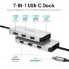 USB C to Dual HDMI Adapter 4K@60hz, 7-in-1 USB-C Laptop Docking Station with 2xHDMI 1xDisplayport VGA, USB Type C HDMI Splitter Extend 4 Display, 3xUSB 2.0, Multiple Monitor Hub for MacBook/Dell/HP view 2