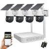 SPMETUYO Solar Security Camera Outdoor Wireless NVR Security Kit, 4PCS 360 WiFi Security Cameras System with Night Vision, 64GB microSD Card, Local Storage for Home Surveillance Expandable 10CH view 1