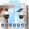 SPMETUYO Solar Security Camera Outdoor Wireless NVR Security Kit, 4PCS 360 WiFi Security Cameras System with Night Vision, 64GB microSD Card, Local Storage for Home Surveillance Expandable 10CH view 3