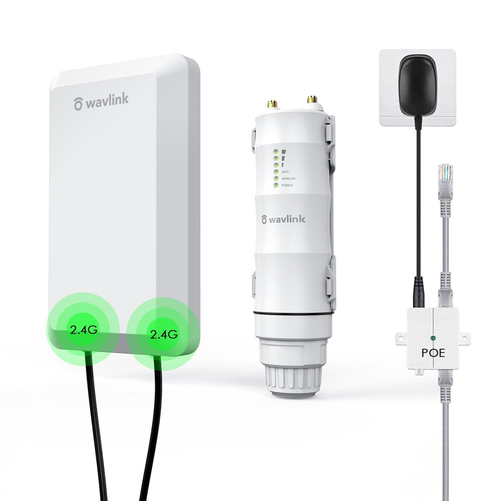 WAVLINK N300 Wireless Outdoor Access Point with PoE Powered, Waterproof, Outdoor Wi-Fi Extender Long Range with AP/Router/Repeater Modes, 11 dBi Directional Antennas