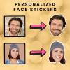 100pcs Custom Face Stickers,Waterproof,Personalized Stickers,Custom Picture Stickers Decal Kids Birthday,Party Favours,Weddings,Pets Photo,for Cups Water Bottle Label Stickers (4cm) view 2