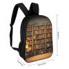 BTCOWZRV Retro Bookshelf Laptop Backpack 17 Inch for Women Men Travel Backpacks for Women Men Laptop Bag Fashion Casual Daypack view 2