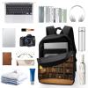 BTCOWZRV Retro Bookshelf Laptop Backpack 17 Inch for Women Men Travel Backpacks for Women Men Laptop Bag Fashion Casual Daypack view 3