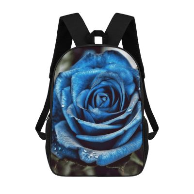 BTCOWZRV Blue Rose Laptop Backpack 17 Inch for Women Men Travel Backpacks for Women Men Laptop Bag Fashion Casual Daypack