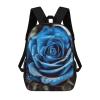 BTCOWZRV Blue Rose Laptop Backpack 17 Inch for Women Men Travel Backpacks for Women Men Laptop Bag Fashion Casual Daypack view 1