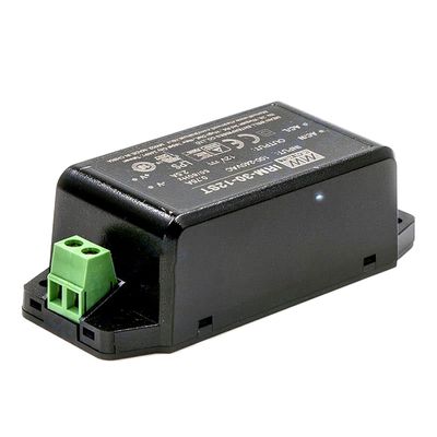 DynMach IRM-30-12ST 30W 12V 2.5A High-Efficiency AC-DC Power Supply - Compact, Plastic Enclosure for Consumer Electronics and Appliances