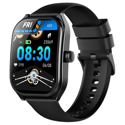 Curve Smart Watch for Men Women Answer Make Calls, 2.01" Fitness Tracker with 100 Sport Modes, Step Counter Heart Rate Sleep Tracker Accurate, IP68 Waterproof Fitness Watch for Android iOS, Black