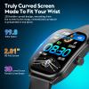 Curve Smart Watch for Men Women Answer Make Calls, 2.01" Fitness Tracker with 100 Sport Modes, Step Counter Heart Rate Sleep Tracker Accurate, IP68 Waterproof Fitness Watch for Android iOS, Black view 2