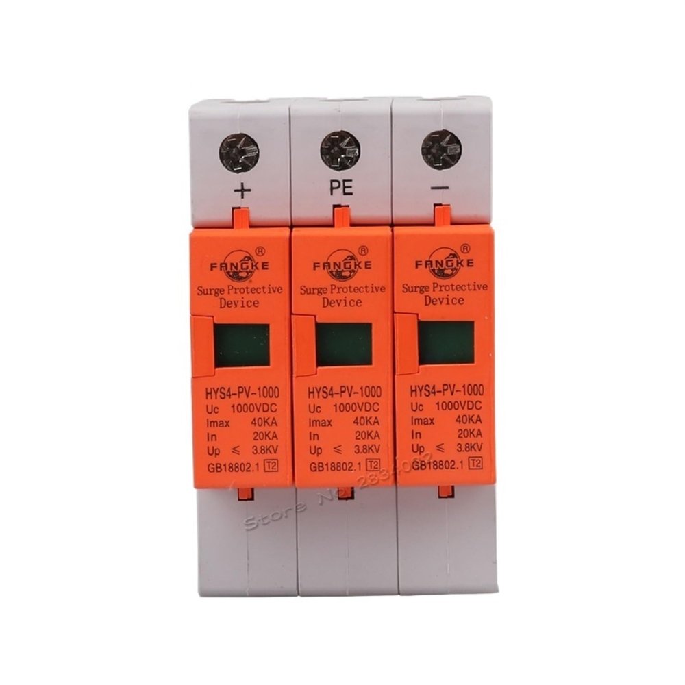 PLKXSEYUJ 3P DC 1000V 500V 800V 20KA~40KA SPD House Surge Protector Protective Low-Voltage PV Solar Arrester Device Surge Protection(DC 500V)