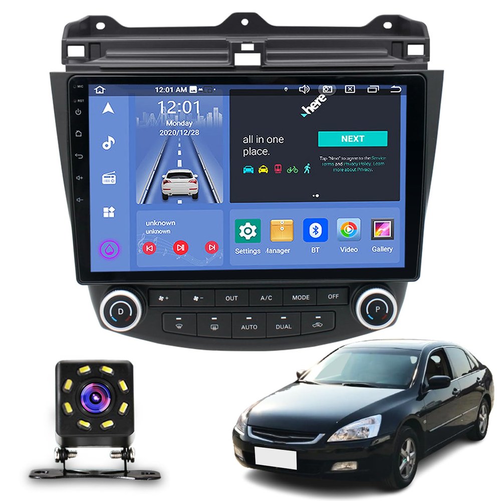 10.1 inch Multifunctional Car Screen for Honda Accord 7th 2003-2007, Android Car Radio Stereo, Touch Screen Auto Navigation System with Carplay GPS WiFi Bluetooth FM Mirror Link(Size:Quad Core 1+16G)