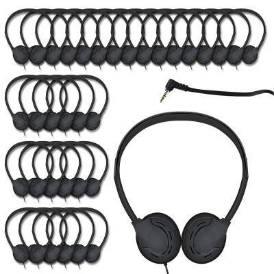 ZHENWAY 60 Pack Class Set Kids Students School Headphones with 3.5 mm Jack for Library Children Adults (005 Black)