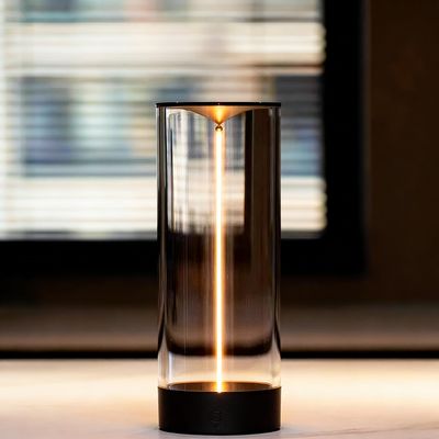 Tissting Mini Magnetic Table Lamp - Rechargeable Touch Dimming Night Light for Bedroom Office Desk Decor with Breathing Mode, Cordless Portable Ambient Mood Lighting, Dark Gray