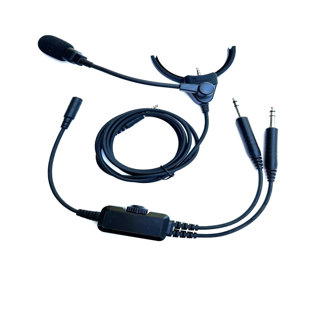 Crystal Mic Pro V (The Viper) with M7A2 Microphone. Compatible with WH-1000XM5 Noise Cancelling Headphones. Transforms Your Headphone into ANR Aviation Headset.
