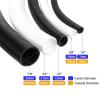 uxcell 1/4 Inch x 16.5 Ft Split Wire Loom Tubing, Guard Convoluted Flex, Protective Split Cable Conduit, Flexible Wire Protector Tubing, Electrical Cord Cover, White view 2
